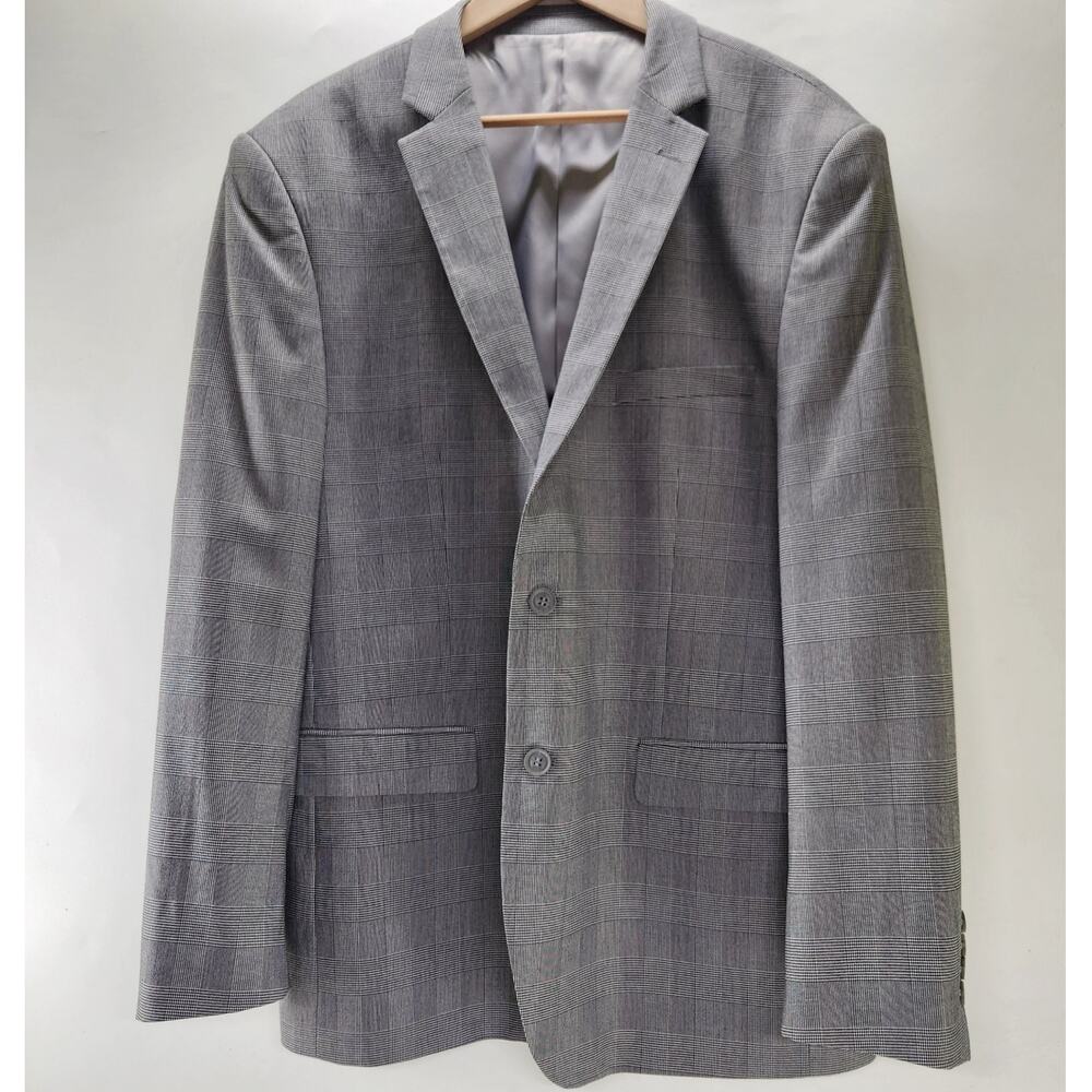Alain Dupetit Paris Houndstooth Blazer 46R Suit Jacket 3 Button Single Breast